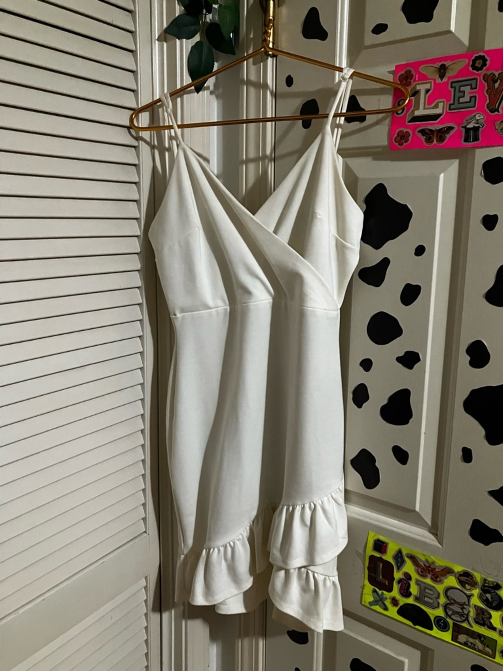 Lulu's White Ruffled Mini Slip Dress - Picture 3 of 4